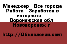 Менеджер - Все города Работа » Заработок в интернете   . Воронежская обл.,Нововоронеж г.